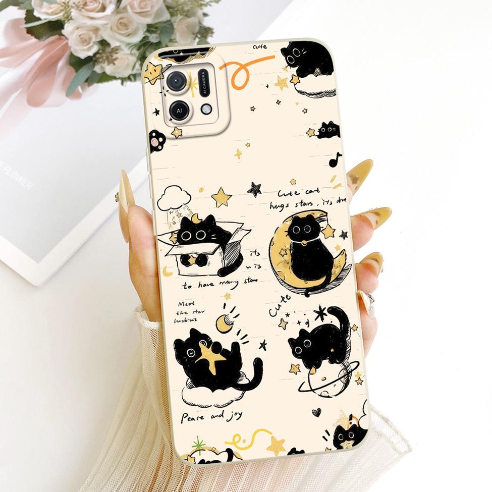 For Oppo A16k CPH2349 Casing For Oppo A16e CPH2421 Cover Fashion Cartoon Cute Funny Painted Silicone Phone Case