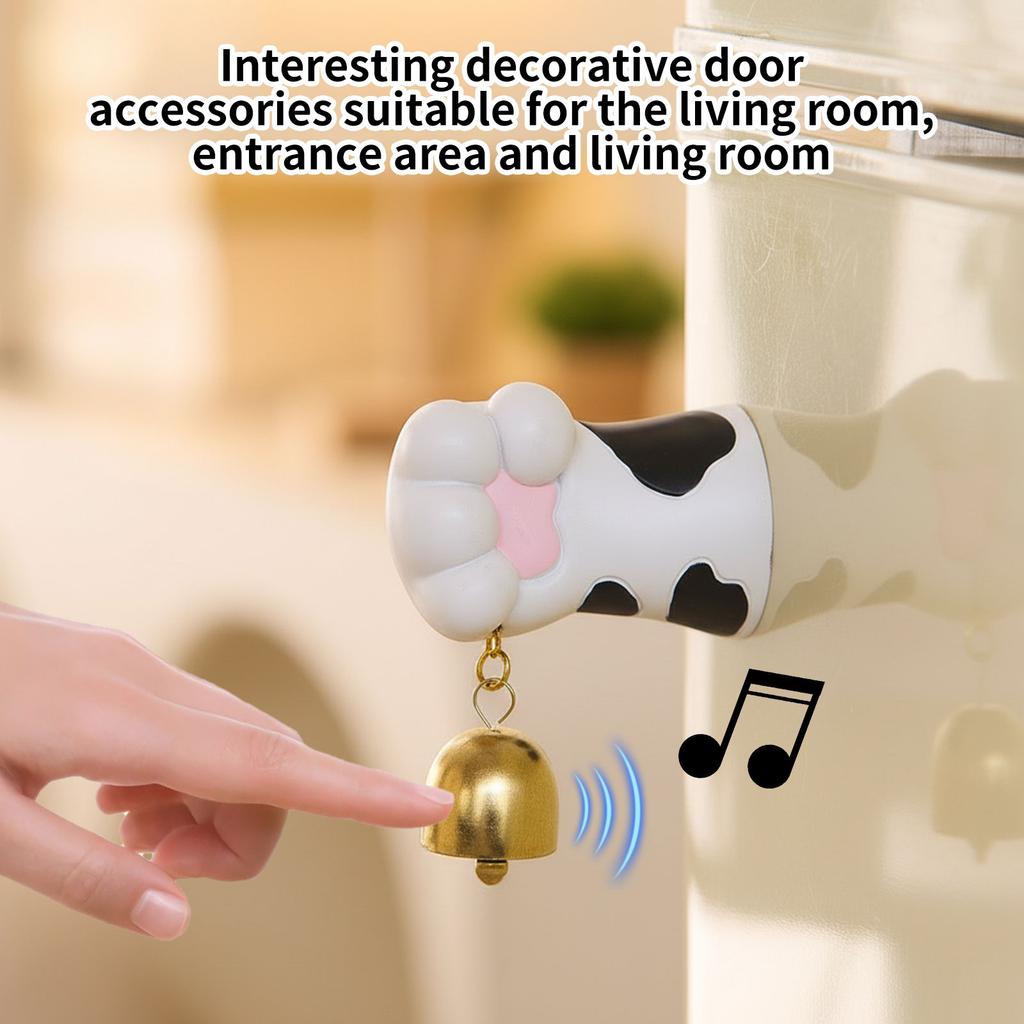 Cute Cow & Doorbell - Creative Animal Door Decor With Push Button Chime, Fun Decorative Door Accessory For Room, Entryway & Living Room