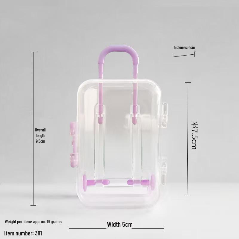 Cute Cartoon Number Jewelry Trolley Case: Transparent, Retractable Mini Storage Box