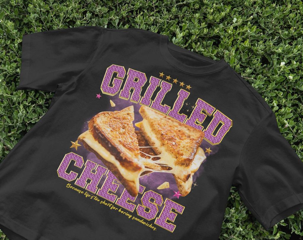 Grilled Cheese Funny Shirt, Food Lover, Funny Gag T-Shirt, Weird Shirts, 90s Graphic T-Shirt, Trendy Meme Shirts, Unisex Relaxed Shirt, Y2K