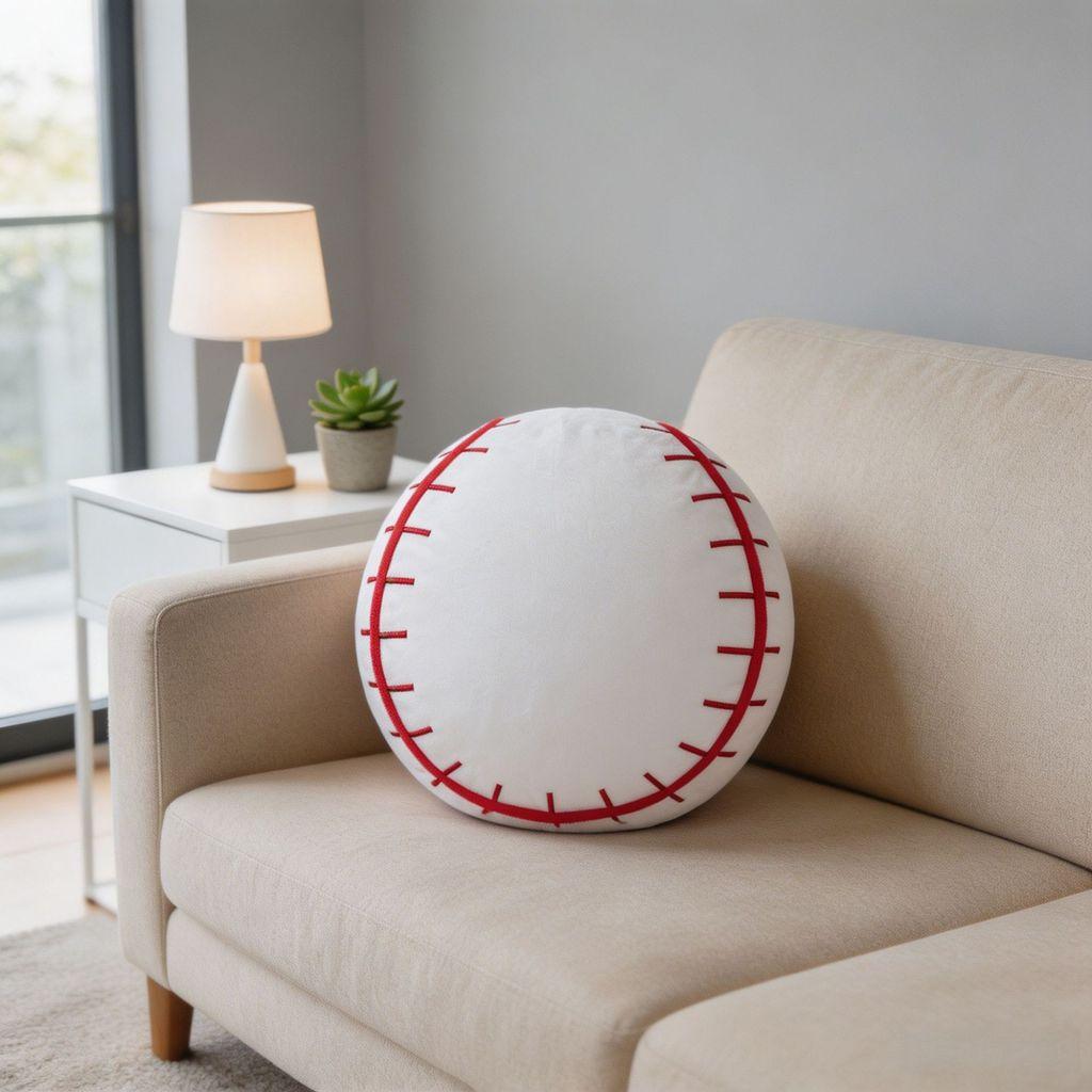 Sports Style Baseball Pillow With Plush Cover For Kids And Teens Comfort