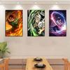 Japanese Anime Demon Slayer Self-adhesive Art Poster Retro Kraft Paper Sticker DIY Room Bar Cafe Stickers Wall Painting