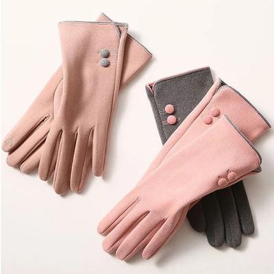 Guantes de Mujer Terciopelo Cortaviento y Resistentes al Frío Ciclismo Pantalla Táctil Guantes Cálidos de Invierno