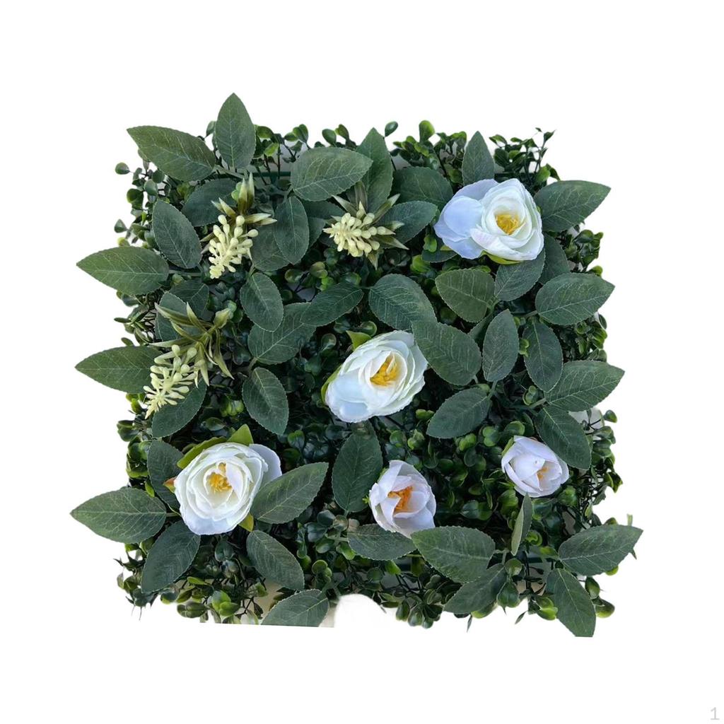 Grass Wall Panel Decor Privacy Hedge Fence Screen Artificial Plant 12 inch Green for Outdoor