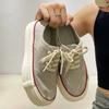 Spot version~ 2025 new thick-soled small man height increase breathable linen canvas shoes old money wind casual board shoes women