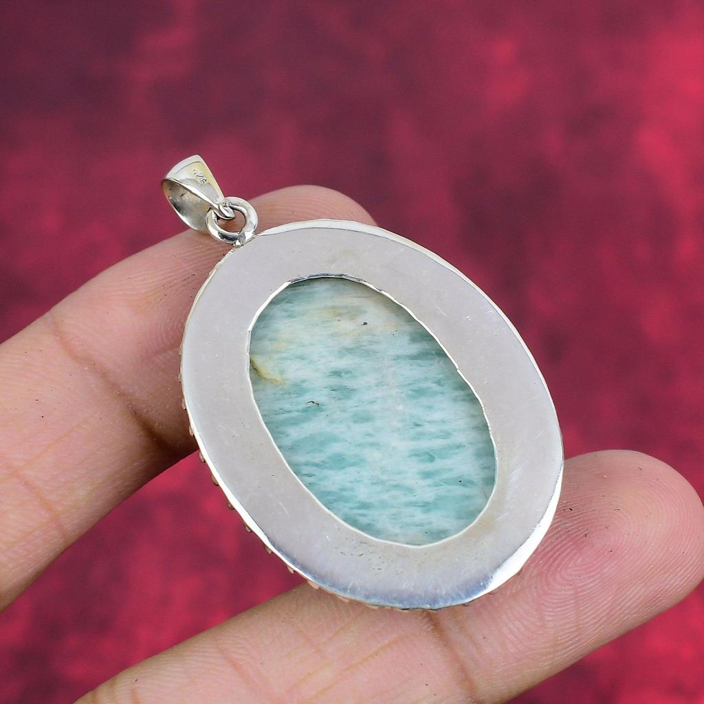Amazonite Jewelry, 925 Solid Sterling Silver Pendant Handmade Gemstone Jewelry, Gifts For Wife Brand New Pendant