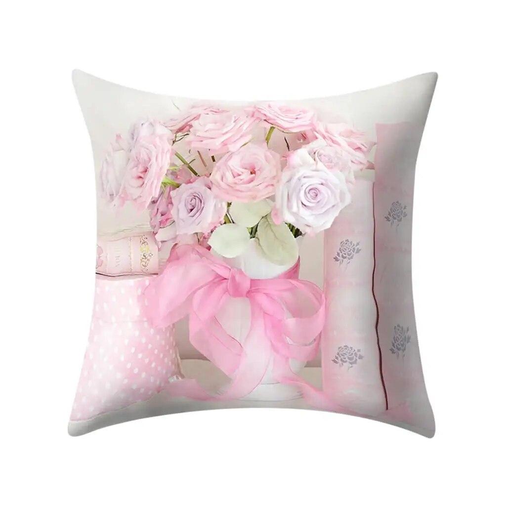Rose flower pattern Pillowcase Living Room Sofa Chair Bed Cushion cover Wedding party decoration Birthday gift Home