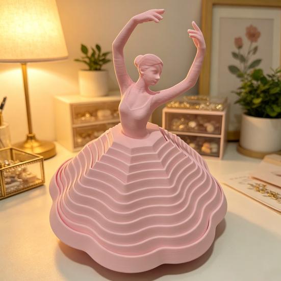 3D-gedruckter drehender Ballerina Fidget Toy Ballettänzer Erweitertes sensorisches Spielzeug Wirbelnde Spirale Stressabbau Schreibtischspielzeug für Erwachsene