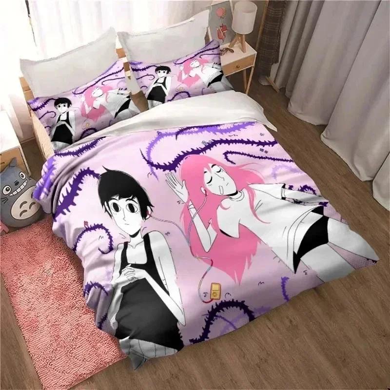 Fashion 3D Printed Anime Omori Bedding Set All Seasons Double Duvet Cover Set Twin King Size Bedclothes Home Textile