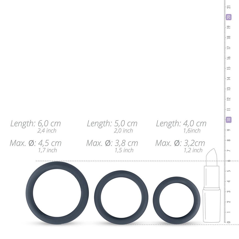 Set of 3 Boners Silicone Cockrings - Boners - Cockrings