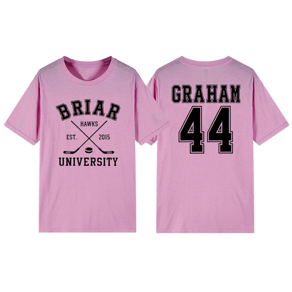 Briar University Graham 44 Hockey Zweiseitiges T-Shirt Briar U Hockey Romanze Tee Unisex Kurzarm T-Shirt Buchliebhaber Geschenk Shirt
