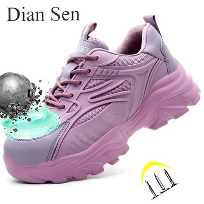 Safety Shoes Steel Toe Women Work Boots Anti-Puncture Anti Slip Industrial Boots Indestructible Breathable For Work As Hiking