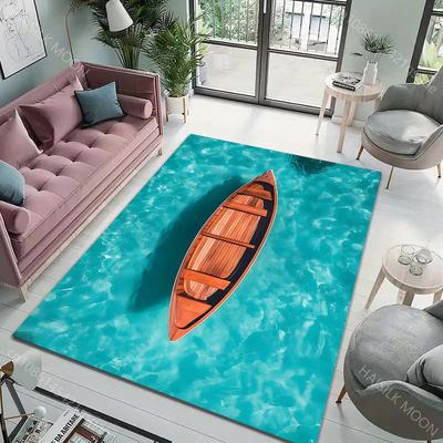 Multiple Sizes The Sea Is A Small Boat Carpet for Living Room Bedroom Sofa Home Decor Non-slip Floor Mat Modern Rugs Large Size
