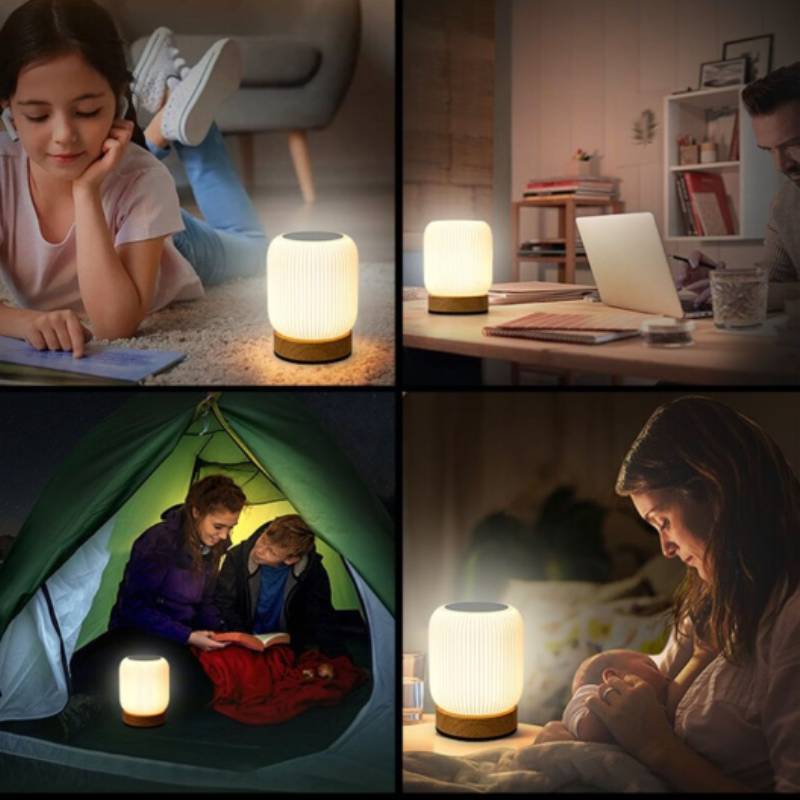 Rechargeable Portable Bedside Night Light Dimmable Adjustable Color Temperature Table Lamp For Bedroom