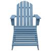 Vidaxl Adirondack Garden Chair with Footrest, Fir Wood, Blue
