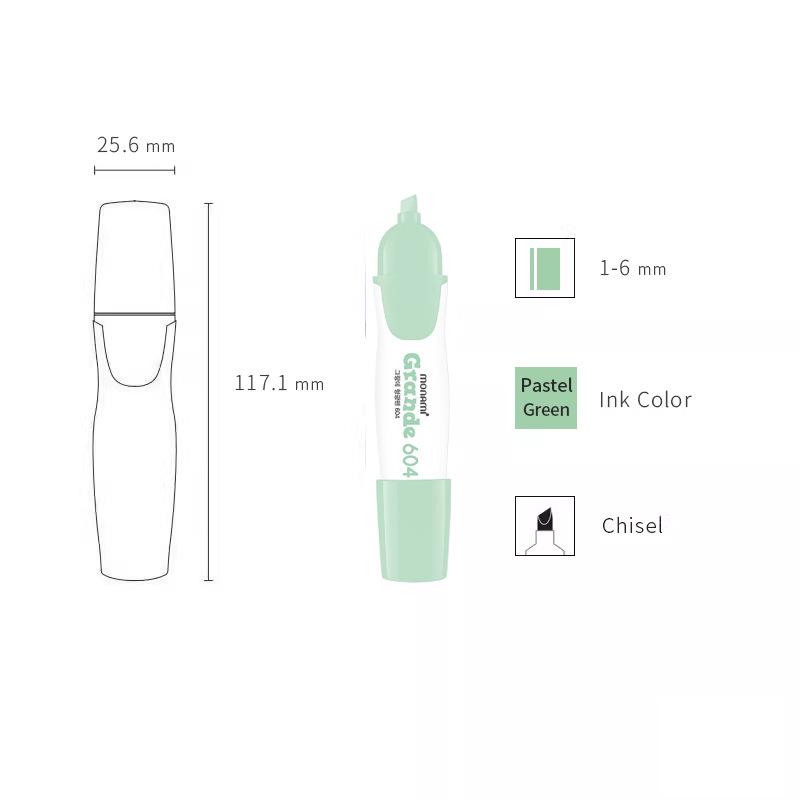 Monami Grange Highlighter 604: Soft, Quick-Dry Fluorescent Marker 6025