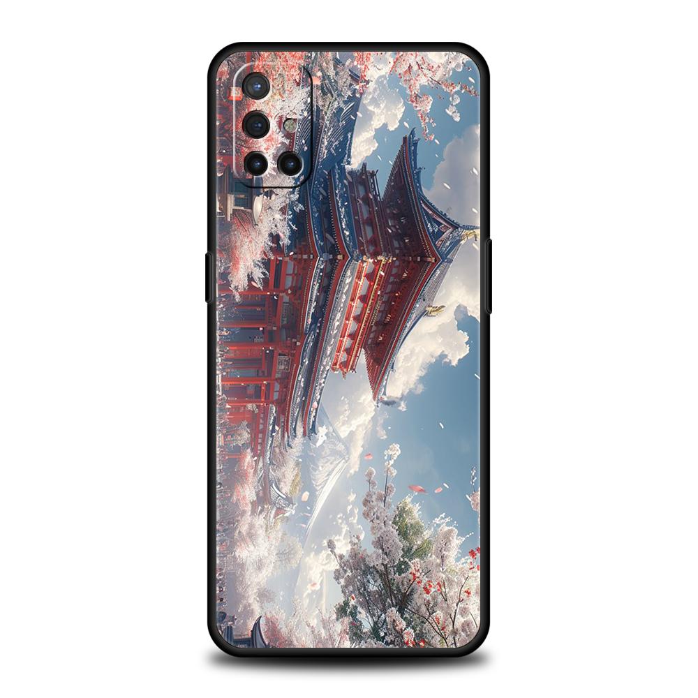 Phone Case For Oneplus 13R 12R 13 12 10T 10R Nord N100 N200 N10 10 9 9R 9RT CE 2 Z Pro Soft TPU Chinese Architecture Landscape