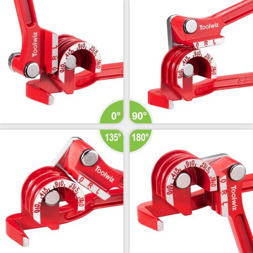 Toolwiz Pipe Bender, Fits 6mm, 8mm, and 10mm Pipes, 180-Degree Bends, for Copper, Aluminum, Brass, Stainless Steel, and Iron Pipes, DIY Tool, TAC-05