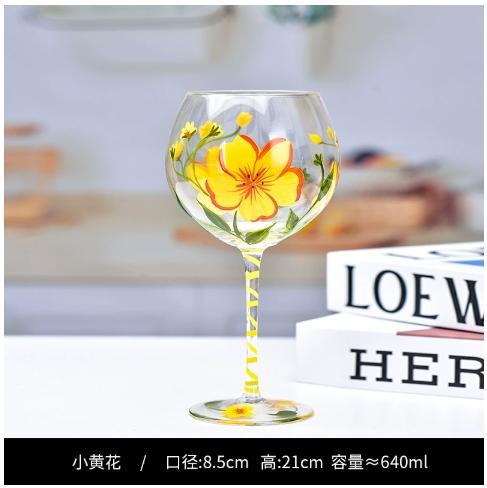 Hand-painted Champagne Wine Glasses Colored Tall Glass Cup Crystal Glass Red Wine Cup Home High-end Cocktail Beer Goblet Glasses