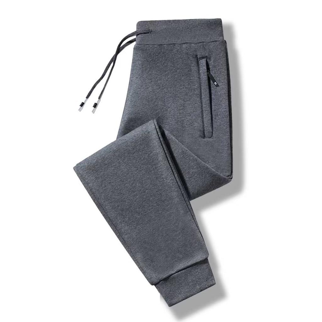 Casual pants men's fleece thickened sweatpants spring, autumn and winter trend sweatpants tied feet straight thermal trousers men