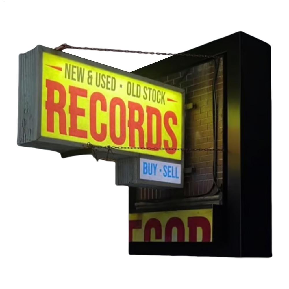 Plattenladen Retro Wandleuchte Plattenladen Antik LED Wandleuchte Platten Sammler Geschenk für Schlafzimmer Wohnzimmer Café Dekoration