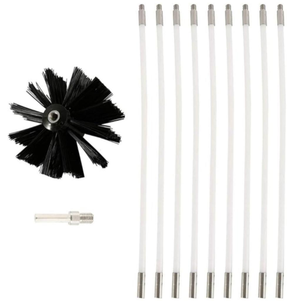 Chimney Reamer with 9 Flexible Rods Flexible Swirl Adjustable Length Flexible Deep Cleaner Multifunctional Cleaning Garbage Cleaning for Kitchen Line