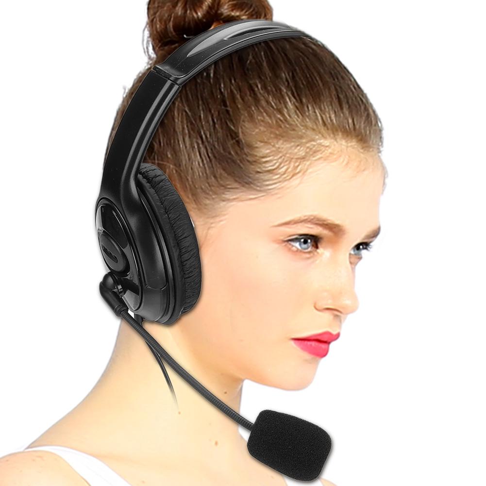 ABS Lightweight Computer Mobile Phone Gaming Headset Moving Coil 3.5mm Call Headphone for PS4Black