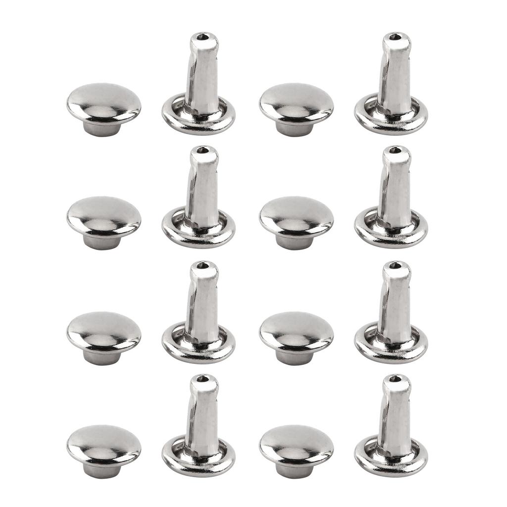 100pcs Double   Rivet Tubular Metal Leather Craft Repairs Studs Decoration