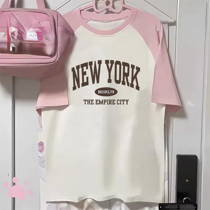 Fashion Brooklyn New York Streetwear T-shirts Women Girl 90s T Shirt Short Sleeve T Shirts 90S Women's Clothing Top Tee Summer