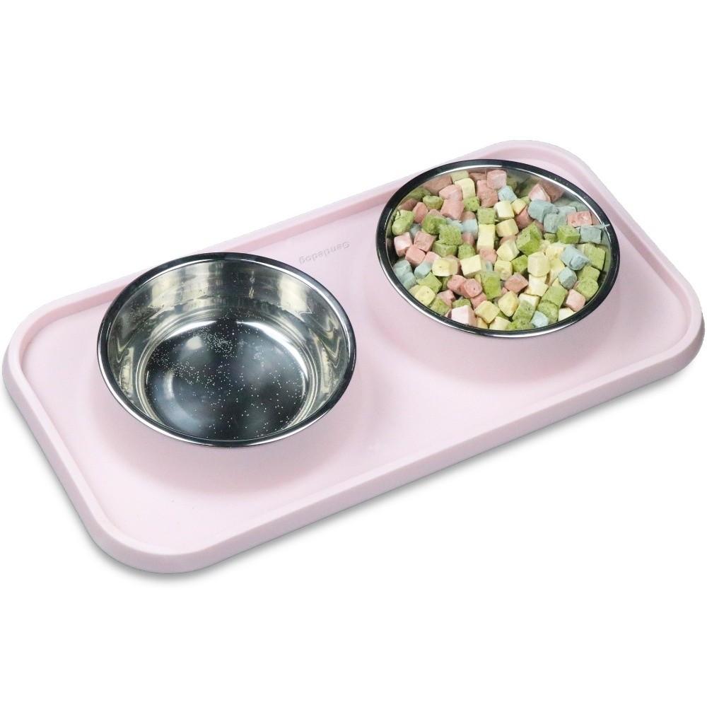 Non-Slip Mat Pet Bowls Stainless Steel Pet Feeder Basin Creative Dog Cat Food Bowl  Water Dish