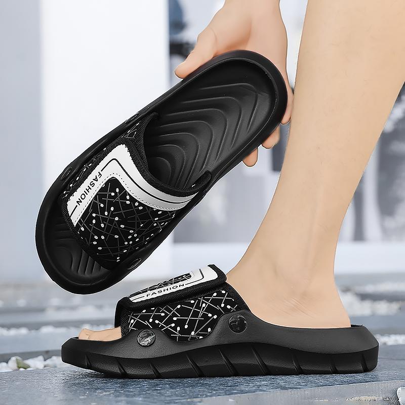 Summer Men's and Women's Casual Flat Indoor-outdoor Non-slip Beach Slippers Sandals Couple Plus Size Flip-flops