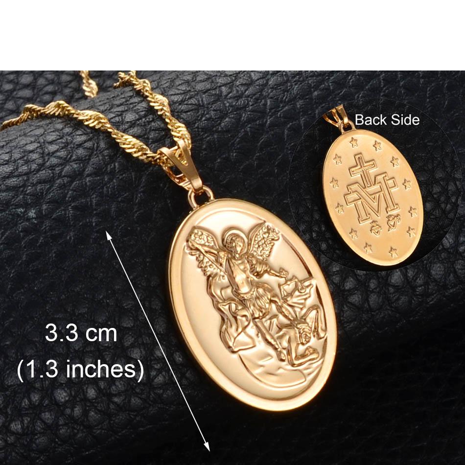Anniyo (1piece) Russia Religious Jewelry Virgin Mary Jesus Orthodox Mosque Charm Pendant Chain Necklaces Poland @@