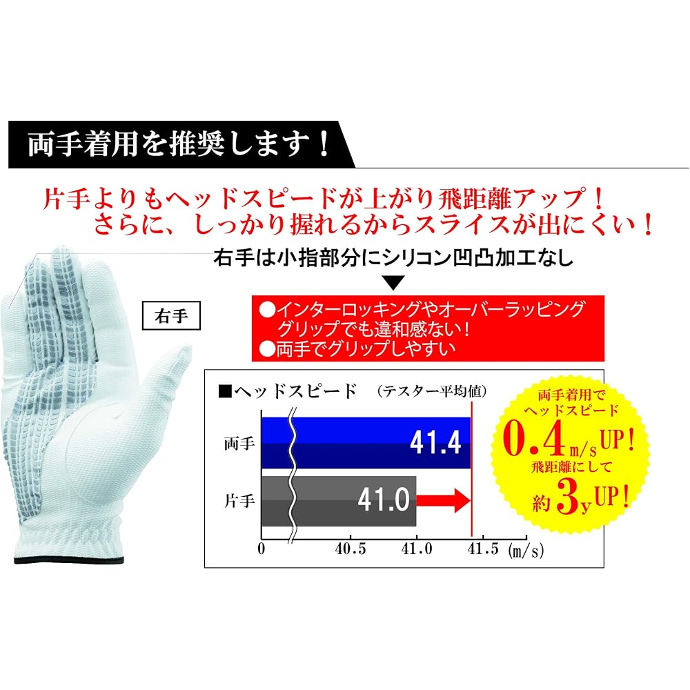Kasco Zeus Impact Golf Gloves Men's 2-Way Stretch Knit White 24cm
