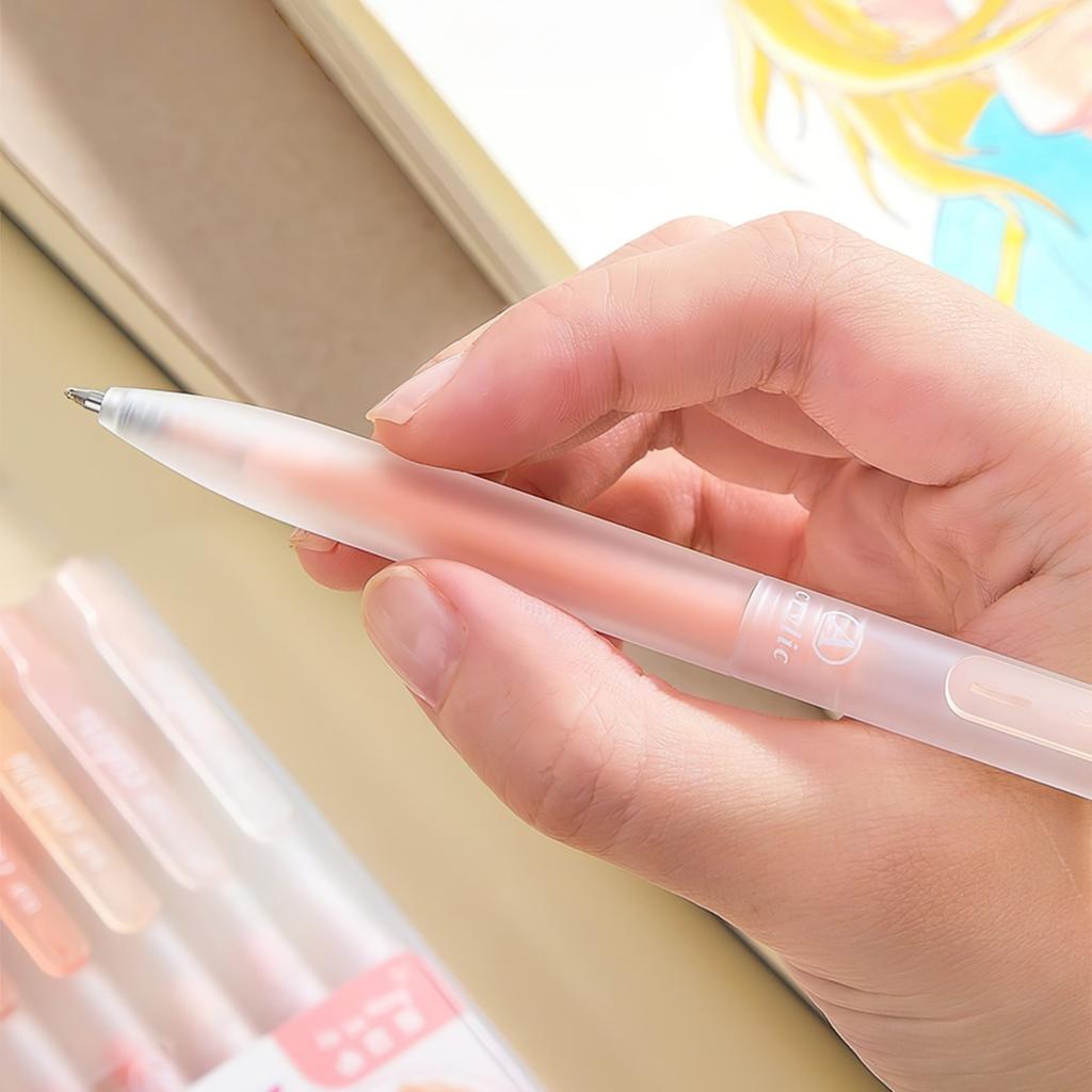 9pcs Colorful Acrylic Gel Pens Retractable Highlighters & Drawing Pens Set Anime Pastel Colors Designs 0.8mm Ballpoint A3234