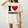 Novelty, Creativity, Fashion, I Love Fake Girl T-shirts, Emoticons, Loose and Comfortable Casual Street Short Sleeves