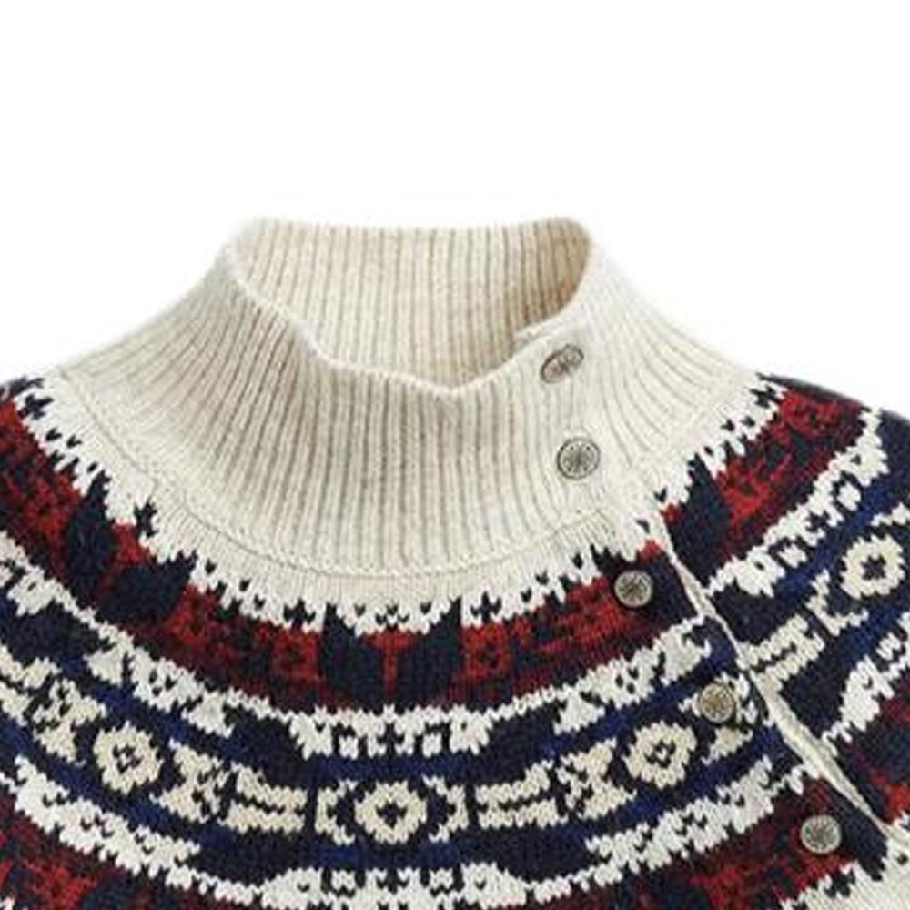 Polo Ralph Lauren Fair Isle Pattern Ribbed High Neck Sweater Kids Sweater Off-White 313920103-001