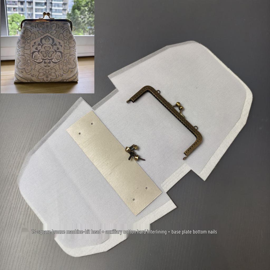 DIY Lazy Person Purse Kit: Stiff Frame, Cotton Cut, Auxiliary Materials & Pins Included