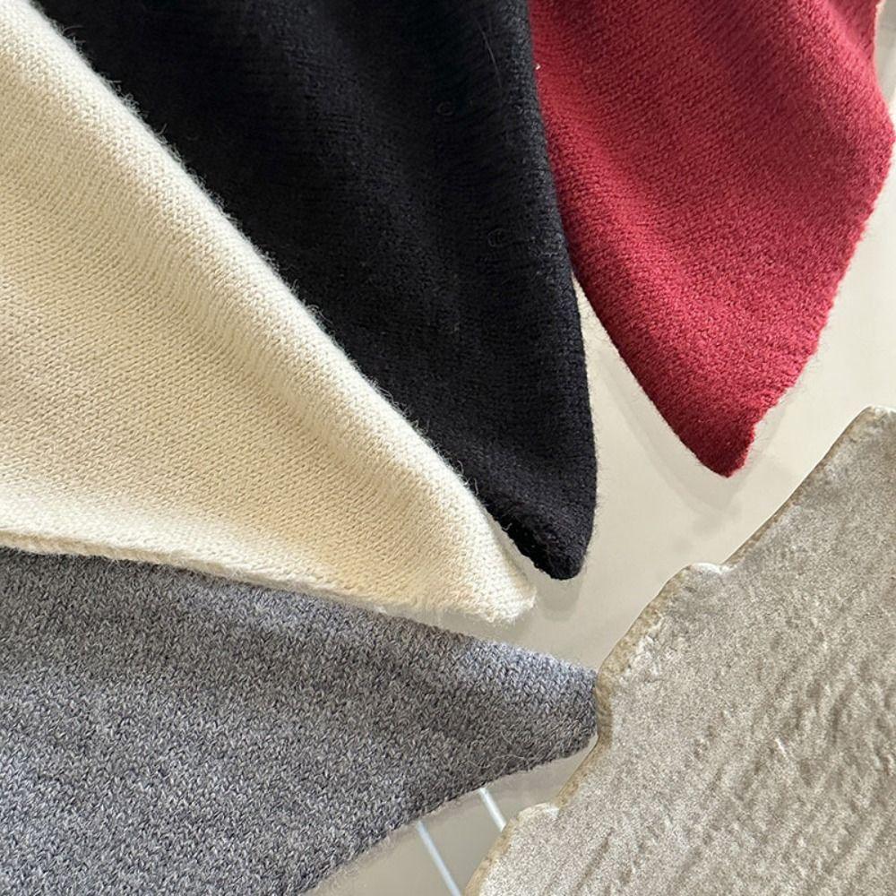 Trendy Wool Blended Wool Scarf Triangular Shape Knitted Triangular Scarf Thickened Soft Knitted Scarf Shoulder Cover