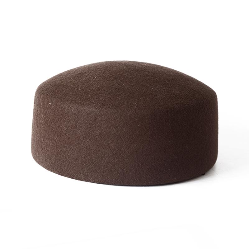Autumn Winter 100% Wool Felt Blocked Beret Women Elegant Bread Pumpkin Berets Men Ladies Wedding Painter Pillbox Fascinator Hat
