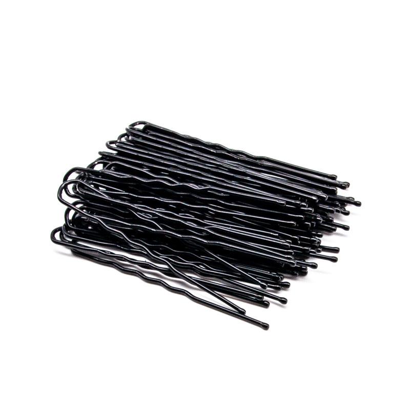 Fermacapelli coreani nuziali a forma di U neri - Pinze per capelli con bordo verniciato al forno extra spesse in scatola