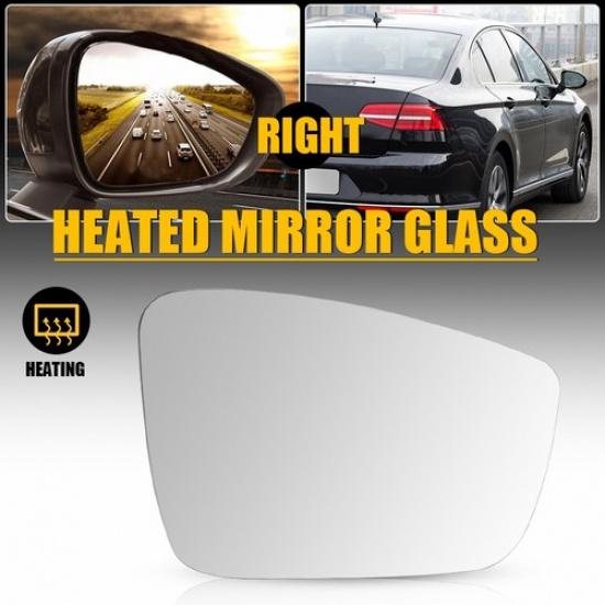 For Mirror Glass Heated 2012 - 2015 VOLKSWAGEN PASSAT Passenger Side VW1325103 N