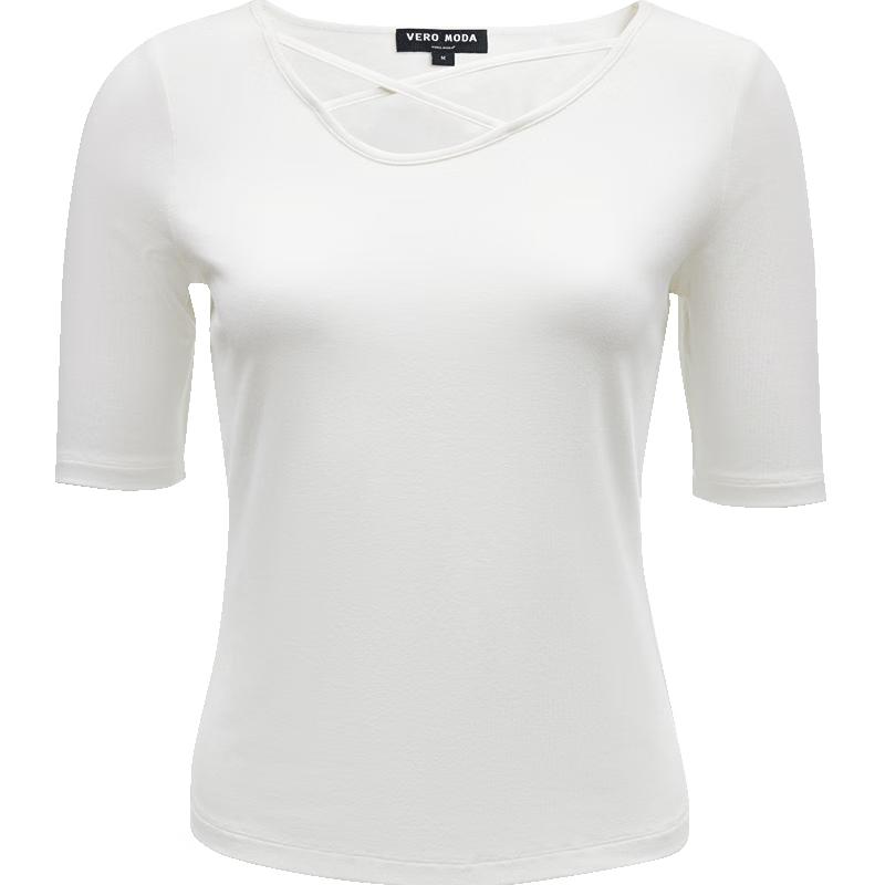 

VEROMODA Women s Slim Fit Tie-Neck Five-Sleeve T-Shirt