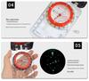 Multi-Functional Luminous Card Compass with Light for Outdoor Adventure and Navigation.