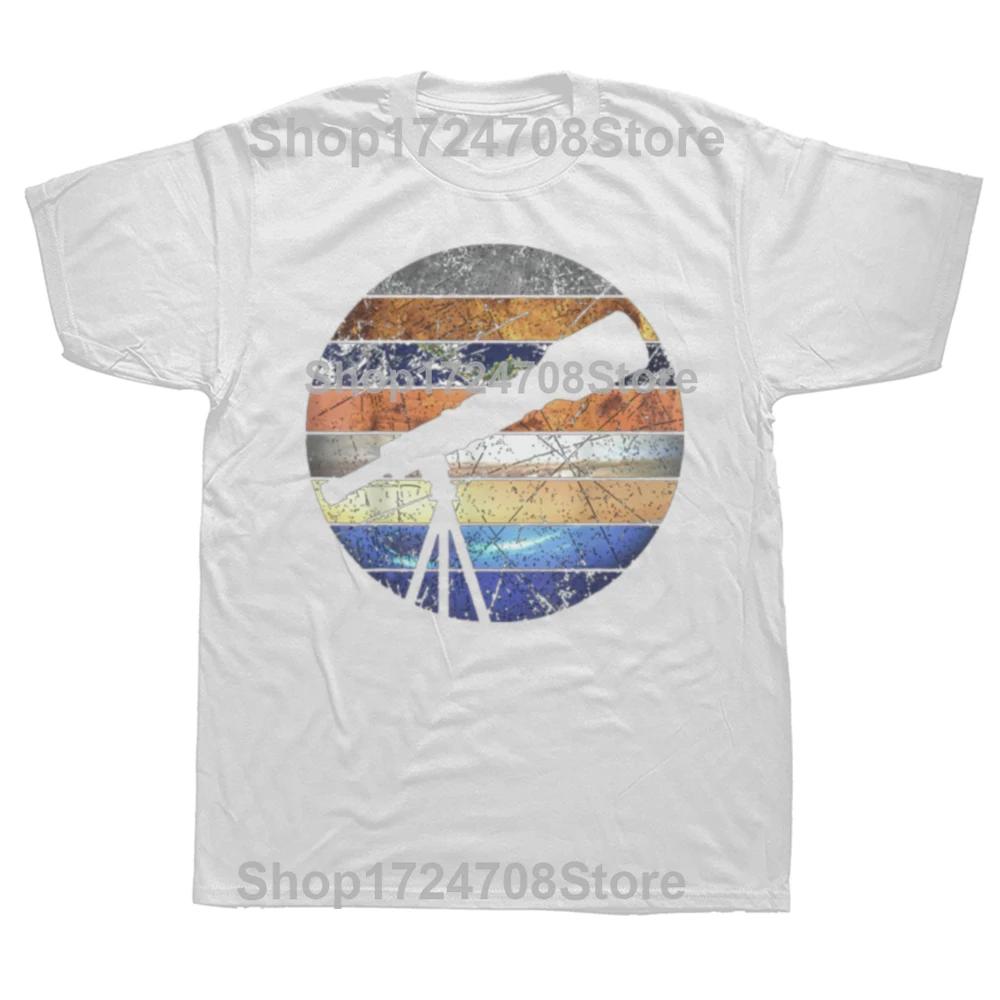 Funny All Planets Solar System Telescope Astronomy T Shirts Summer Graphic Cotton Streetwear Birthday Gifts Tshirt Men
