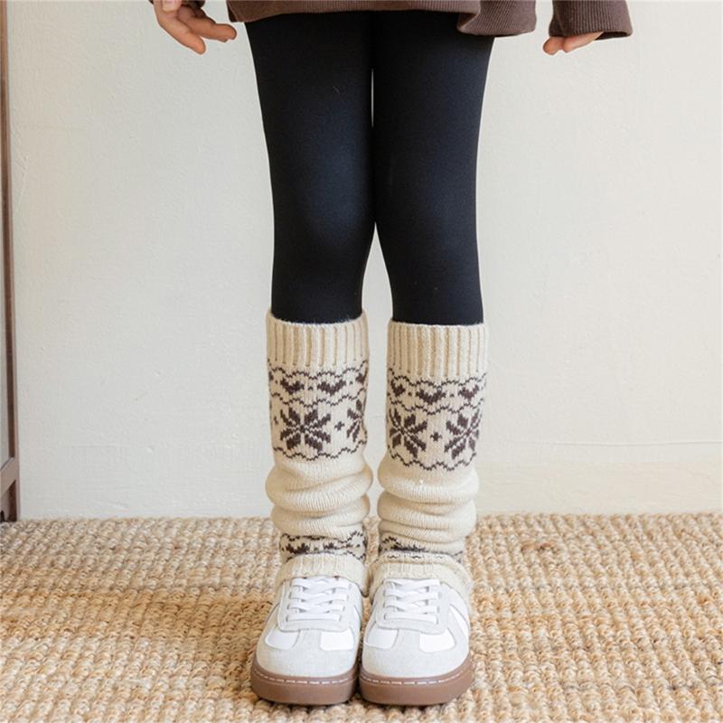 Kids Leg Warmers Socks Cover Stretchy Ribbed Design Cosy Warm Winter Socks For Girls Sweet Inspired Outfit