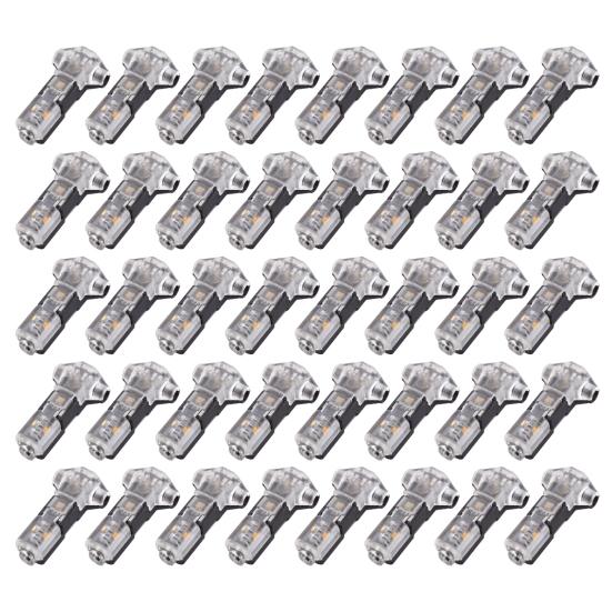 10/20/30/40/50Pcs T Tap Wire Splice Connectors 3 Way 1 Pin Solderless Low Voltage Cable Connectors No Stripping 18-22 AWG Wires Quick Connector
