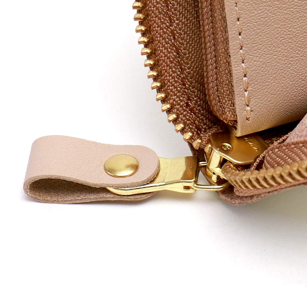 Porta-Moedas Compacto AGILITY affa "Ciel", Mini Carteira com Zíper em L, Dourado e Prata