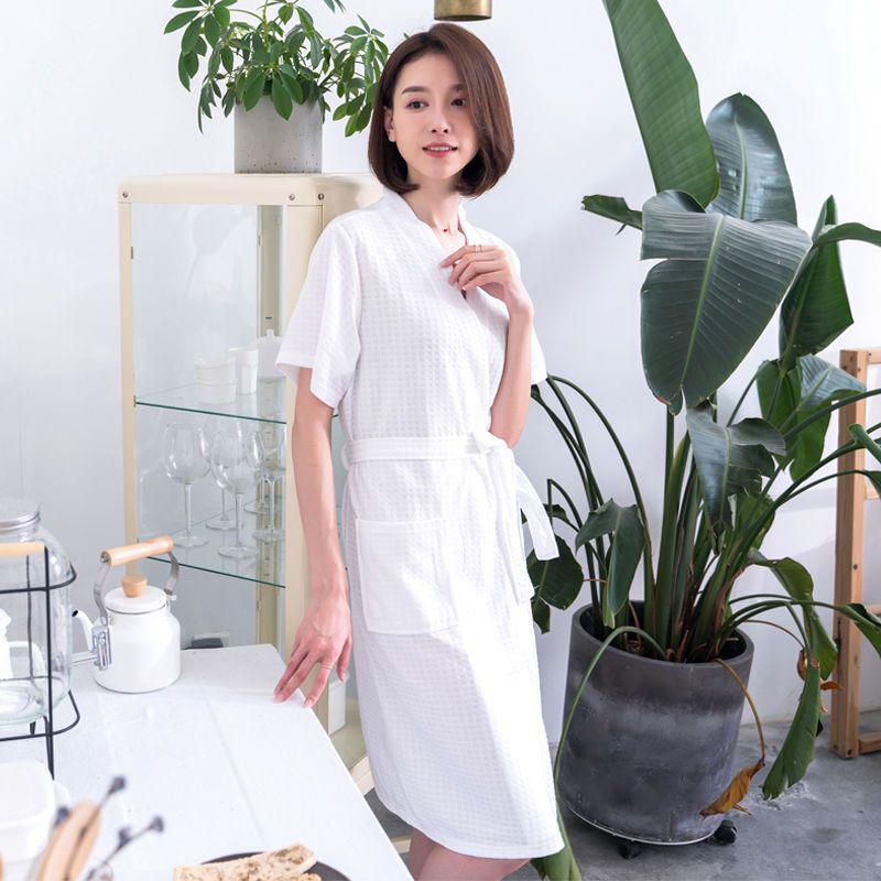 Unisex Long Sleeve Bathrobe - Spring/Autumn Solid Color