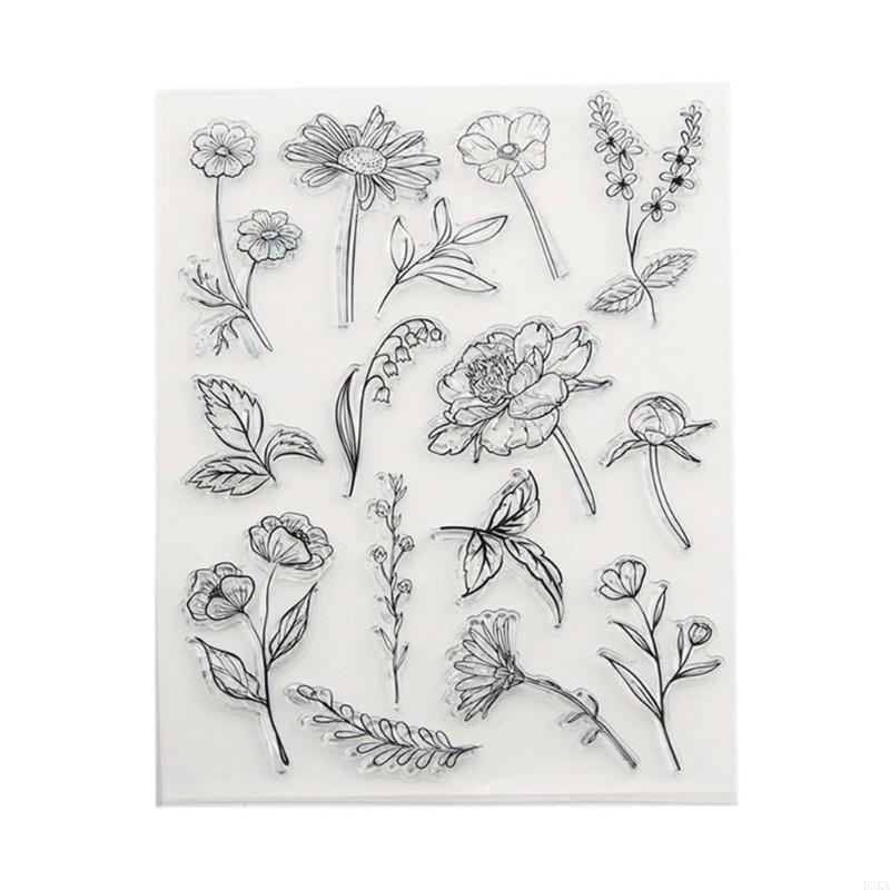 Clear Silicone Stamp Flower Transparent Stamp Seal for DIY Card Making Scrapbook