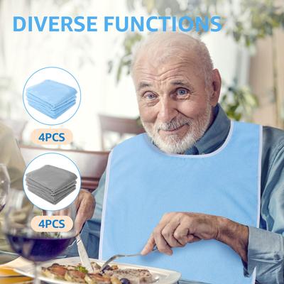 4Pcs Adult Bibs Anti-fouling Multipurpose Elderly Drooling Napkin Adjustable Elderly Bibs Drooling Towel Hemiplegic Eating Apron